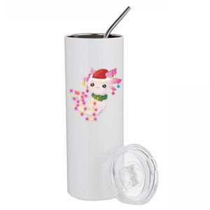 Cute Christmas Lights Axolotl Stainless Steel Tumbler