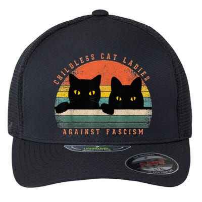 Childless Cat Ladies Against Fascism Flexfit Unipanel Trucker Cap