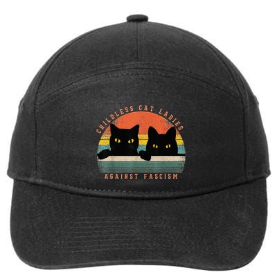 Childless Cat Ladies Against Fascism 7-Panel Snapback Hat