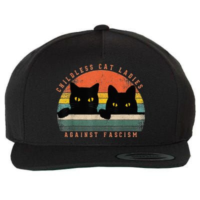 Childless Cat Ladies Against Fascism Wool Snapback Cap