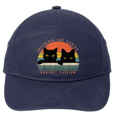 Childless Cat Ladies Against Fascism 7-Panel Snapback Hat