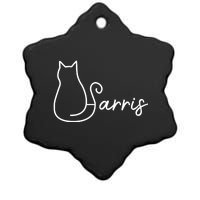 Childless Cat Lady For Kamala Harris Ceramic Star Ornament