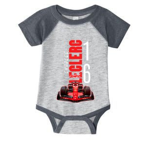 Cool Charles Leclerc Grand Prix 16 F1 Racing Infant Baby Jersey Bodysuit