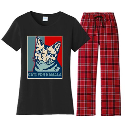 Childless Cat Lady Is Voting Kamala Harris President 2024 Women's Flannel Pajama Set