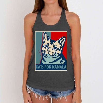 Childless Cat Lady Is Voting Kamala Harris President 2024 Women's Knotted Racerback Tank