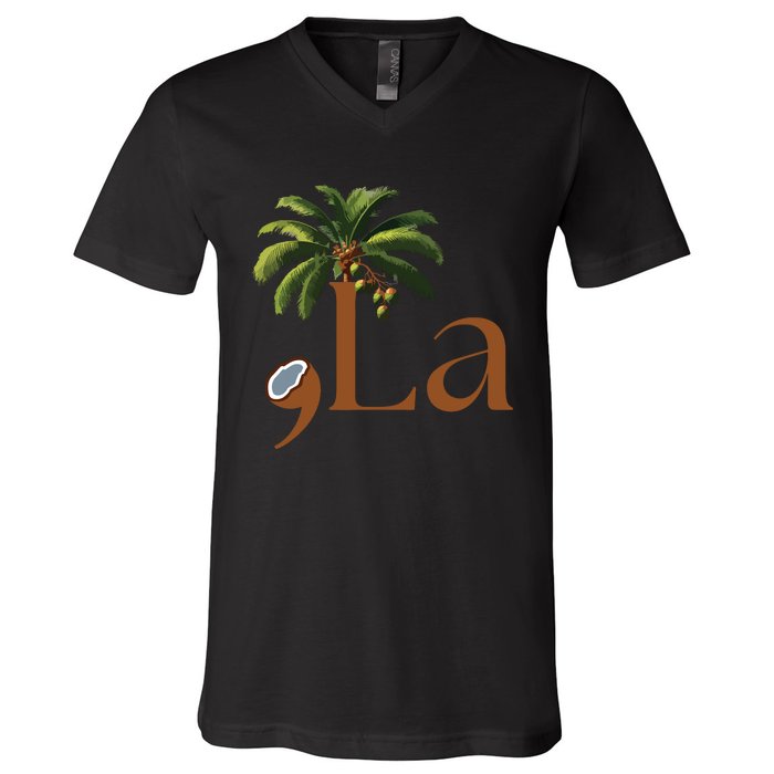 Coconut Comma + La 2024 V-Neck T-Shirt