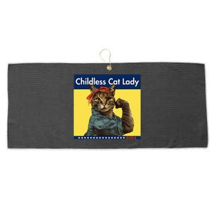 Childless Cat Lady Is Voting Election 2024 Usa Large Microfiber Waffle Golf Towel