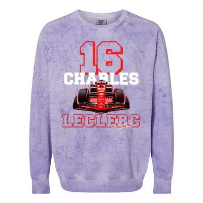 Cool Charles Leclerc 16 F1 Racing Colorblast Crewneck Sweatshirt