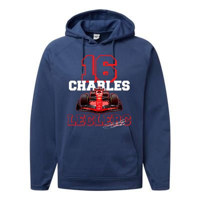 Cool Charles Leclerc 16 F1 Racing Performance Fleece Hoodie