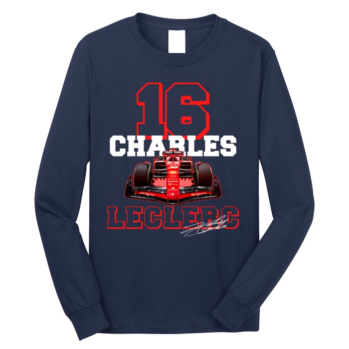 Cool Charles Leclerc 16 F1 Racing Long Sleeve Shirt