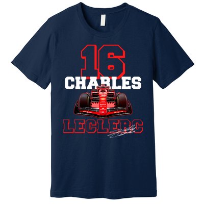 Cool Charles Leclerc 16 F1 Racing Premium T-Shirt