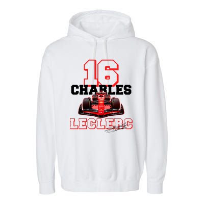 Cool Charles Leclerc 16 F1 Racing Garment-Dyed Fleece Hoodie