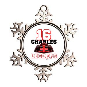 Cool Charles Leclerc 16 F1 Racing Metallic Star Ornament