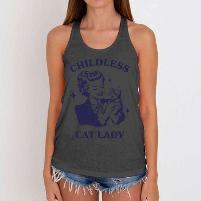 Childless Cat Lady Kamala 2024 Harris Feminist Women Rights Gift Women's Knotted Racerback Tank