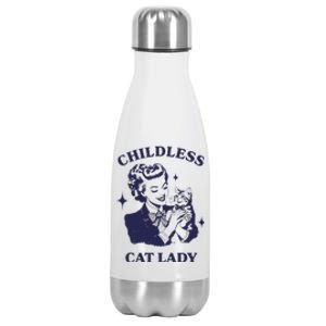 Childless Cat Lady Kamala 2024 Harris Feminist Women Rights Gift Stainless Steel Insulated Water Bottle