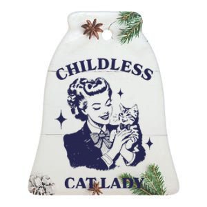 Childless Cat Lady Kamala 2024 Harris Feminist Women Rights Gift Ceramic Bell Ornament