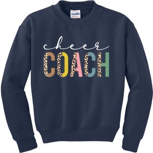 Cheer Coach Leopard Best Cheer Coach Ever Cheerleader Mom Kids Sweatshirt