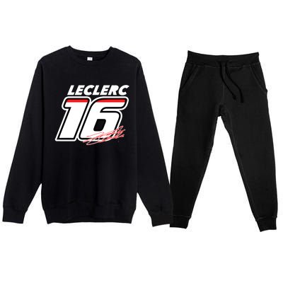 Cool Charles Leclerc 16 F1 Racing Premium Crewneck Sweatsuit Set