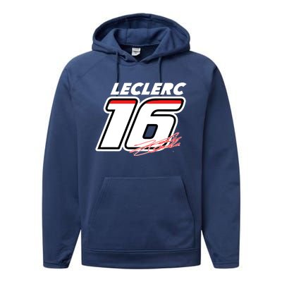 Cool Charles Leclerc 16 F1 Racing Performance Fleece Hoodie