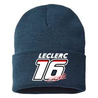 Cool Charles Leclerc 16 F1 Racing Sustainable Knit Beanie