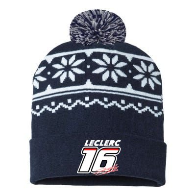 Cool Charles Leclerc 16 F1 Racing USA-Made Snowflake Beanie