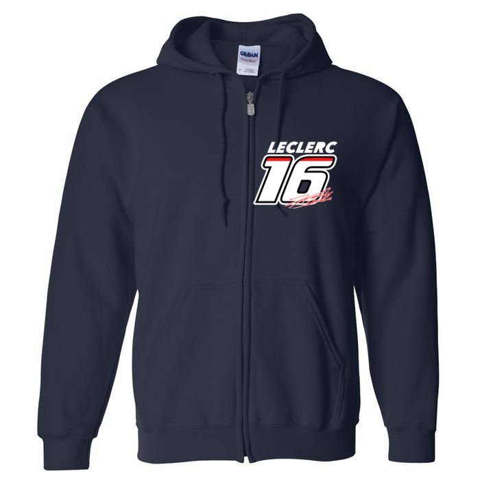 Cool Charles Leclerc 16 F1 Racing Full Zip Hoodie