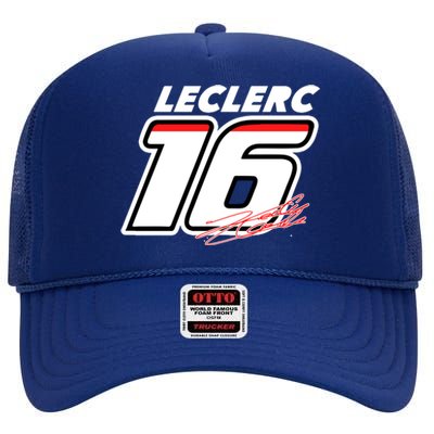 Cool Charles Leclerc 16 F1 Racing High Crown Mesh Back Trucker Hat