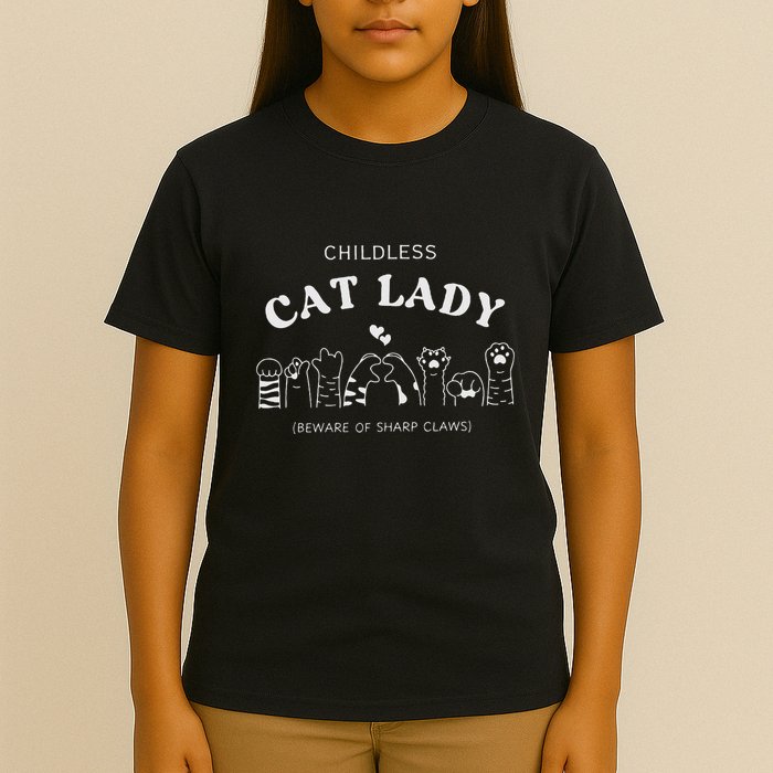 Childless Cat Lady  Beware Of Sharp Claws T-Shirt