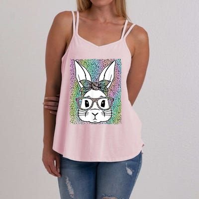 Cute Colorful Leopard Easter Bunny Glasses Headband Women's Strappy Tank