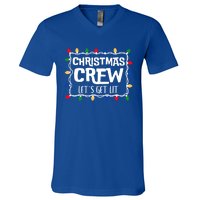 Christmas Crew LetS Get Lit Matching Family Christmas Meaningful Gift V-Neck T-Shirt