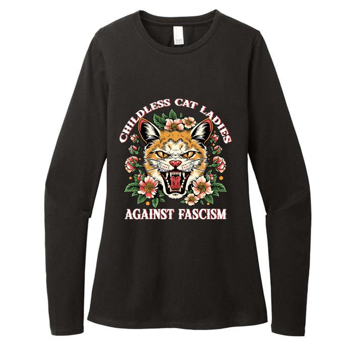 Childless Cat Ladies Against Fascism Womens CVC Long Sleeve Shirt