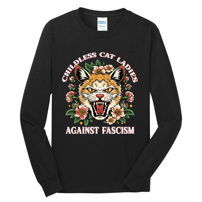 Childless Cat Ladies Against Fascism Tall Long Sleeve T-Shirt