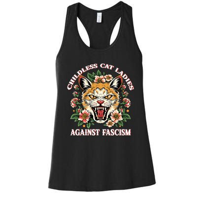 Childless Cat Ladies Against Fascism Women's Racerback Tank