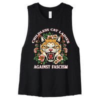 Childless Cat Ladies Against Fascism Women's Racerback Cropped Tank