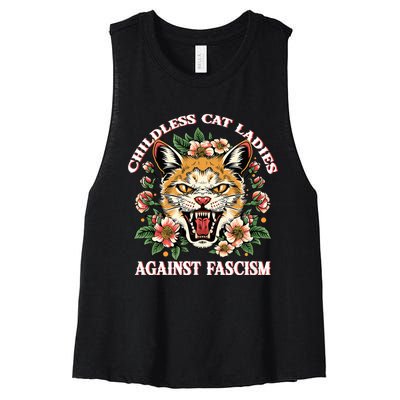 Childless Cat Ladies Against Fascism Women's Racerback Cropped Tank