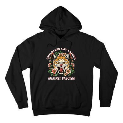 Childless Cat Ladies Against Fascism Tall Hoodie