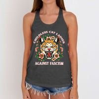 Childless Cat Ladies Against Fascism Women's Knotted Racerback Tank