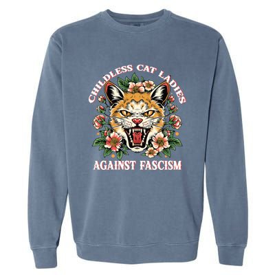 Childless Cat Ladies Against Fascism Garment-Dyed Sweatshirt