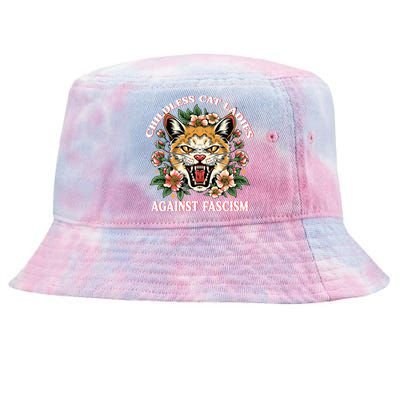 Childless Cat Ladies Against Fascism Tie-Dyed Bucket Hat