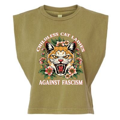 Childless Cat Ladies Against Fascism Garment-Dyed Women's Muscle Tee