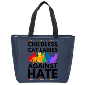 Childless Cat Ladies Against Hate Vote For Kamala Harris Zip Tote Bag