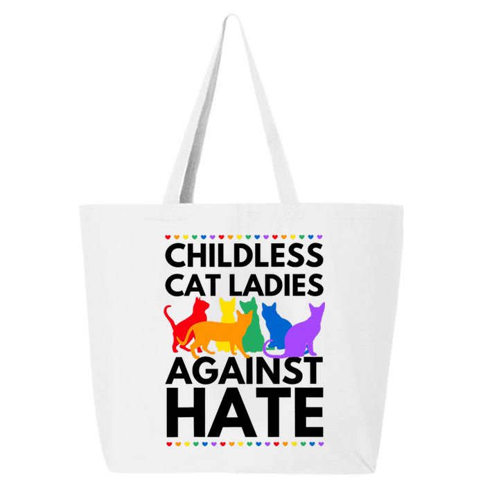 Childless Cat Ladies Against Hate Vote For Kamala Harris 25L Jumbo Tote