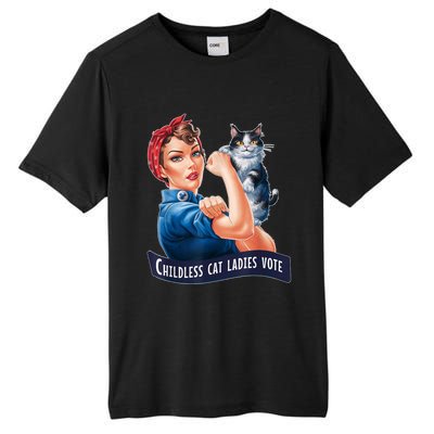 Childless Cat Ladies Vote Rosie The Riveter Tall Fusion ChromaSoft Performance T-Shirt