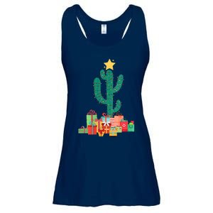 Cactus Christmas Lights With Presents Cactus Christmas Tree Ladies Essential Flowy Tank