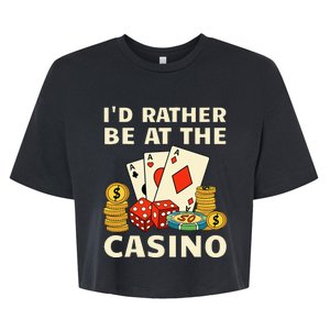 Cool Casino Lover Art For Women Casino Gambling Gambler Bella+Canvas Jersey Crop Tee