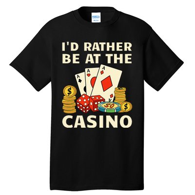 Cool Casino Lover Art For Women Casino Gambling Gambler Tall T-Shirt