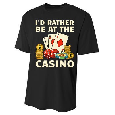 Cool Casino Lover Art For Women Casino Gambling Gambler Performance Sprint T-Shirt