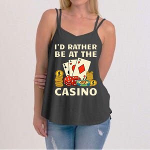 Cool Casino Lover Art For Women Casino Gambling Gambler Women's Strappy Tank