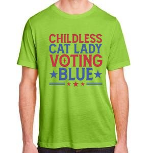 Childless Cat Lady Voting Blue Graphic Adult ChromaSoft Performance T-Shirt