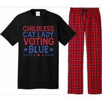 Childless Cat Lady Voting Blue Graphic Pajama Set